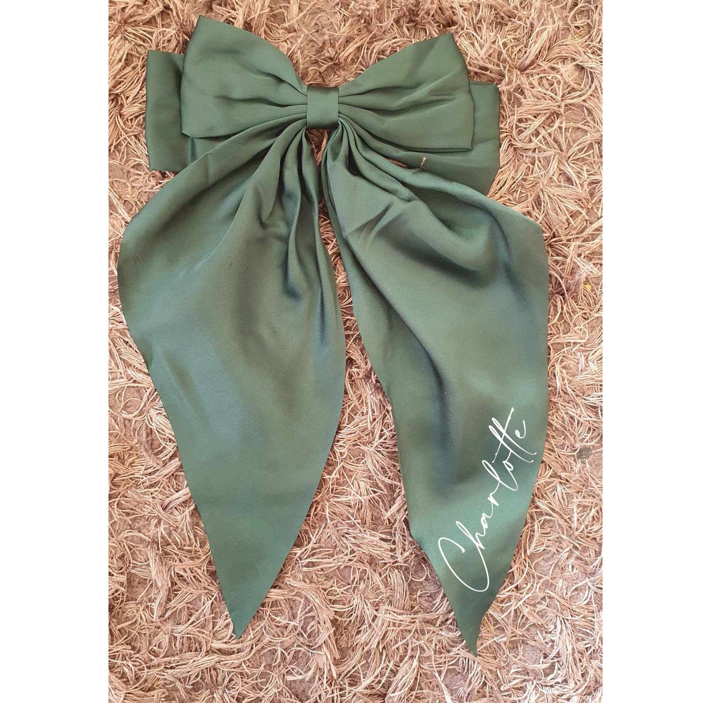 Personalised St Patricks Day Satin Hair Bow, Green Clip Hair Bow, Custom Hair Accessory, Irish, Paddy's Day, Ireland