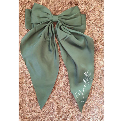 Personalised St Patricks Day Satin Hair Bow, Green Clip Hair Bow, Custom Hair Accessory, Irish, Paddy's Day, Ireland