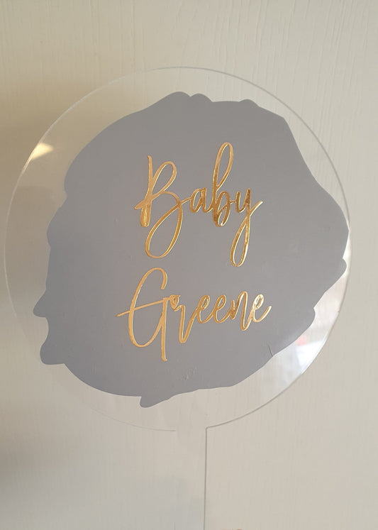 Baby Shower Cake Topper, Acrylic Cake Topper, Plastic Round Cake Topper, Birthday Cake Decoration, Cake Topper With Age, Ireland, Irish