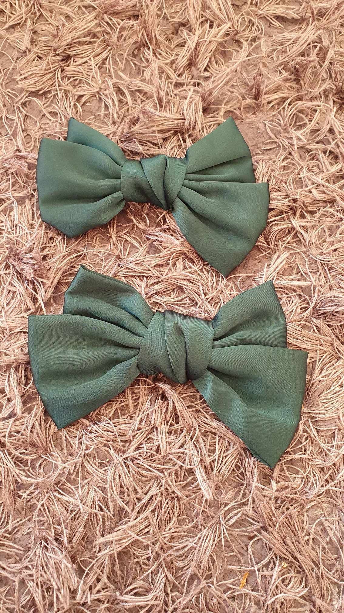 Personalised St Patricks Day Satin Hair Bow, Green Clip Hair Bow, Custom Hair Accessory, Irish, Paddy's Day, Ireland