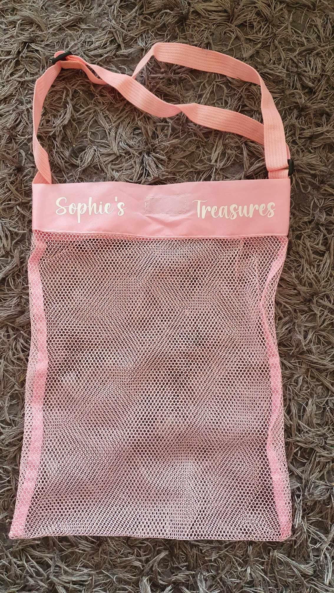 Personalised Seashell Collection Bag, Mesh Beach Bag, Shell Bag, Custom Kids Bag, Holiday Accessory, Children's Vacation, Ireland, Irish