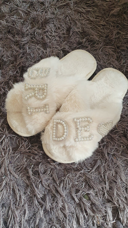 Personalised Fluffy Slippers, Crossover Slippers, Bride to Be, Gift For Hen Party, Bridesmaid Gifts, Stocking Filler, Ireland, Irish