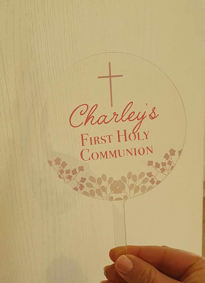First Holy Communion Cake Topper, Christening Gift, Confirmation, Acrylic Cake Topper, Round Cake Topper, Cake Decoration, Ireland, Irish