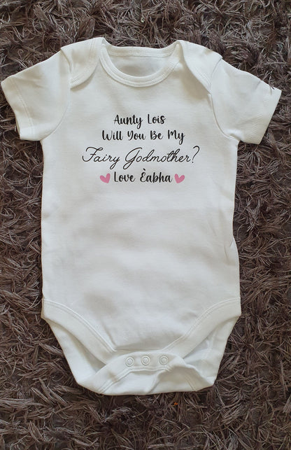 Will You Be My Fairy Godmother Baby Vest