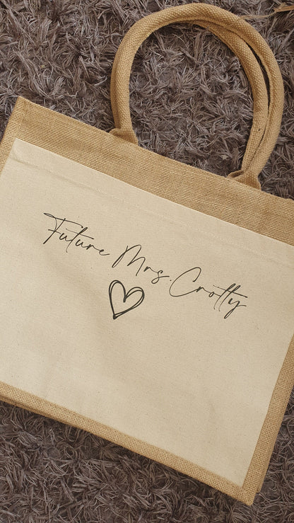 Personalised Tote Bag, Jute Bag With Name, Pocket Bag, Teacher Bag, Beach Bag, Hen Party Bag, Gift for Bridesmaid, Custom, Ireland, Irish
