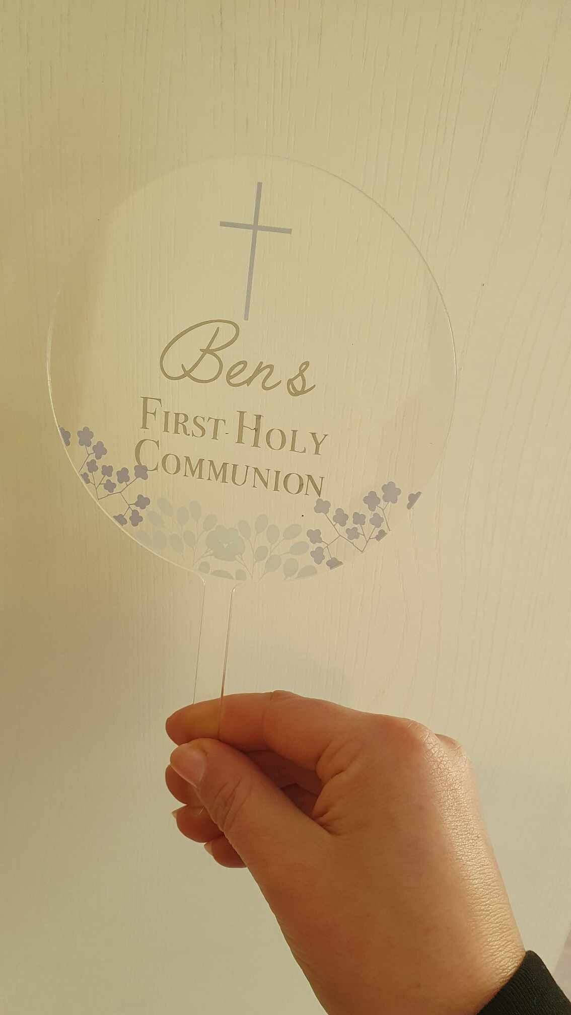 First Holy Communion Cake Topper, Christening Gift, Confirmation, Acrylic Cake Topper, Round Cake Topper, Cake Decoration, Ireland, Irish