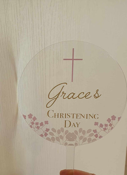 First Holy Communion Cake Topper, Christening Gift, Confirmation, Acrylic Cake Topper, Round Cake Topper, Cake Decoration, Ireland, Irish