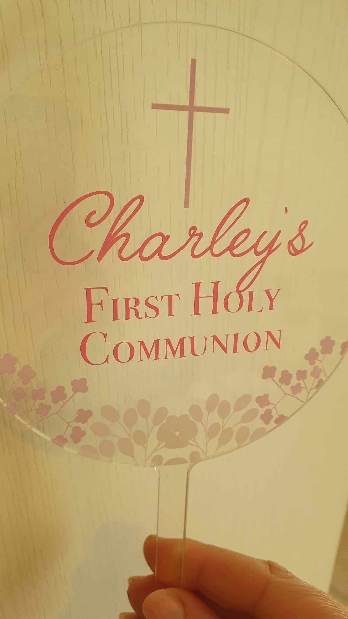 First Holy Communion Cake Topper, Christening Gift, Confirmation, Acrylic Cake Topper, Round Cake Topper, Cake Decoration, Ireland, Irish