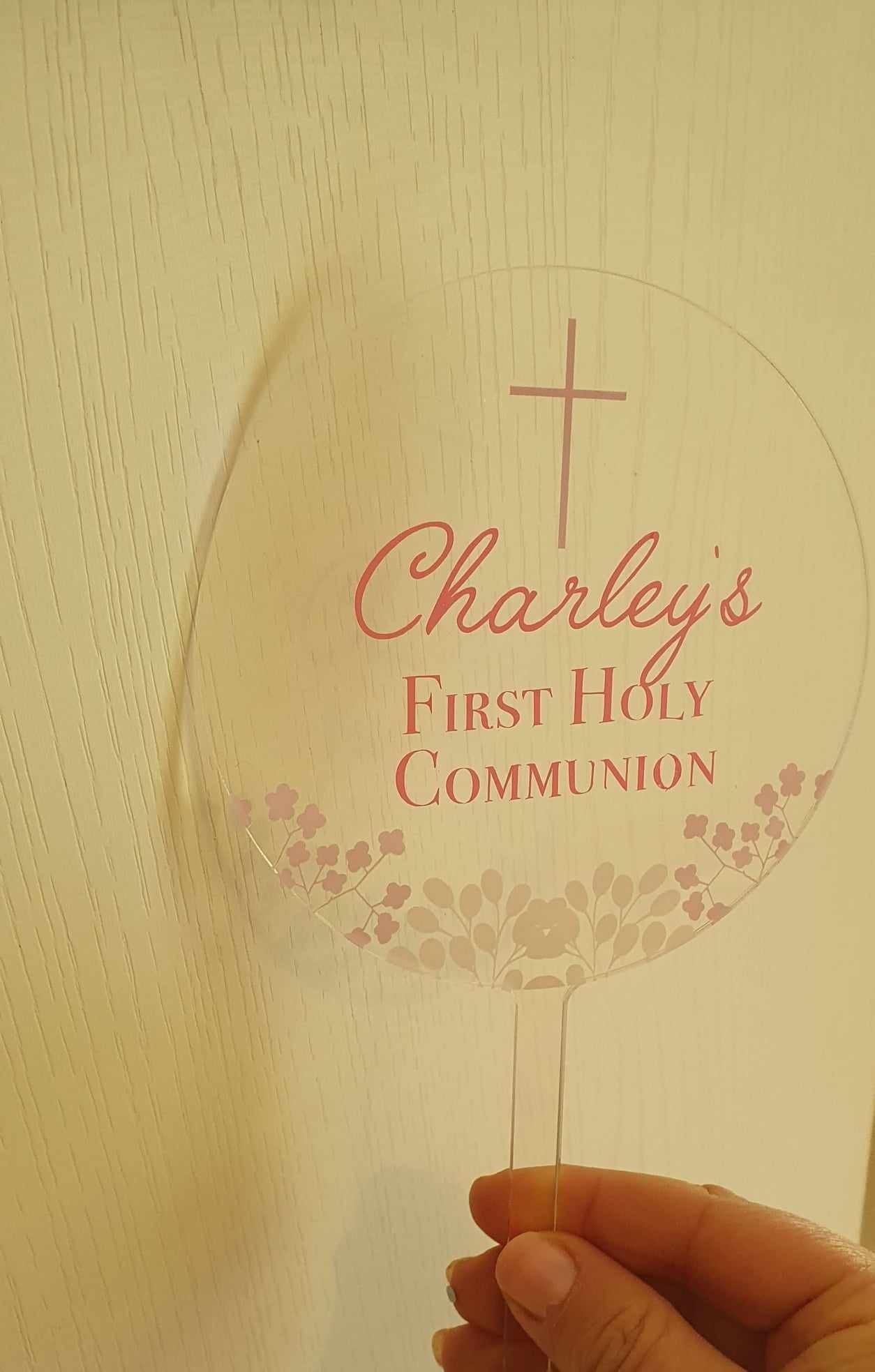 First Holy Communion Cake Topper, Christening Gift, Confirmation, Acrylic Cake Topper, Round Cake Topper, Cake Decoration, Ireland, Irish