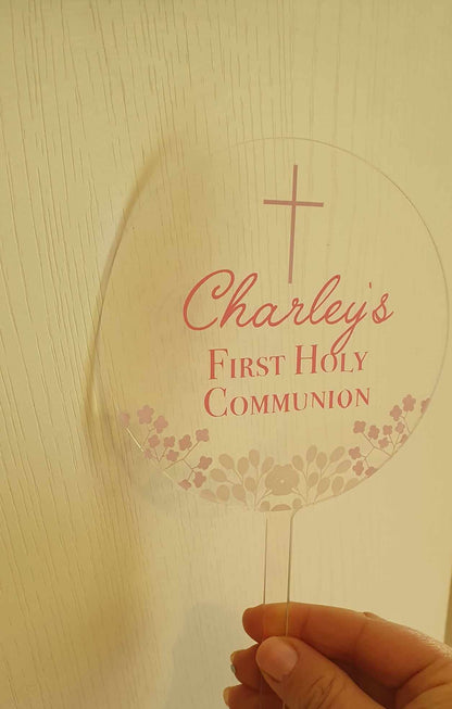First Holy Communion Cake Topper, Christening Gift, Confirmation, Acrylic Cake Topper, Round Cake Topper, Cake Decoration, Ireland, Irish
