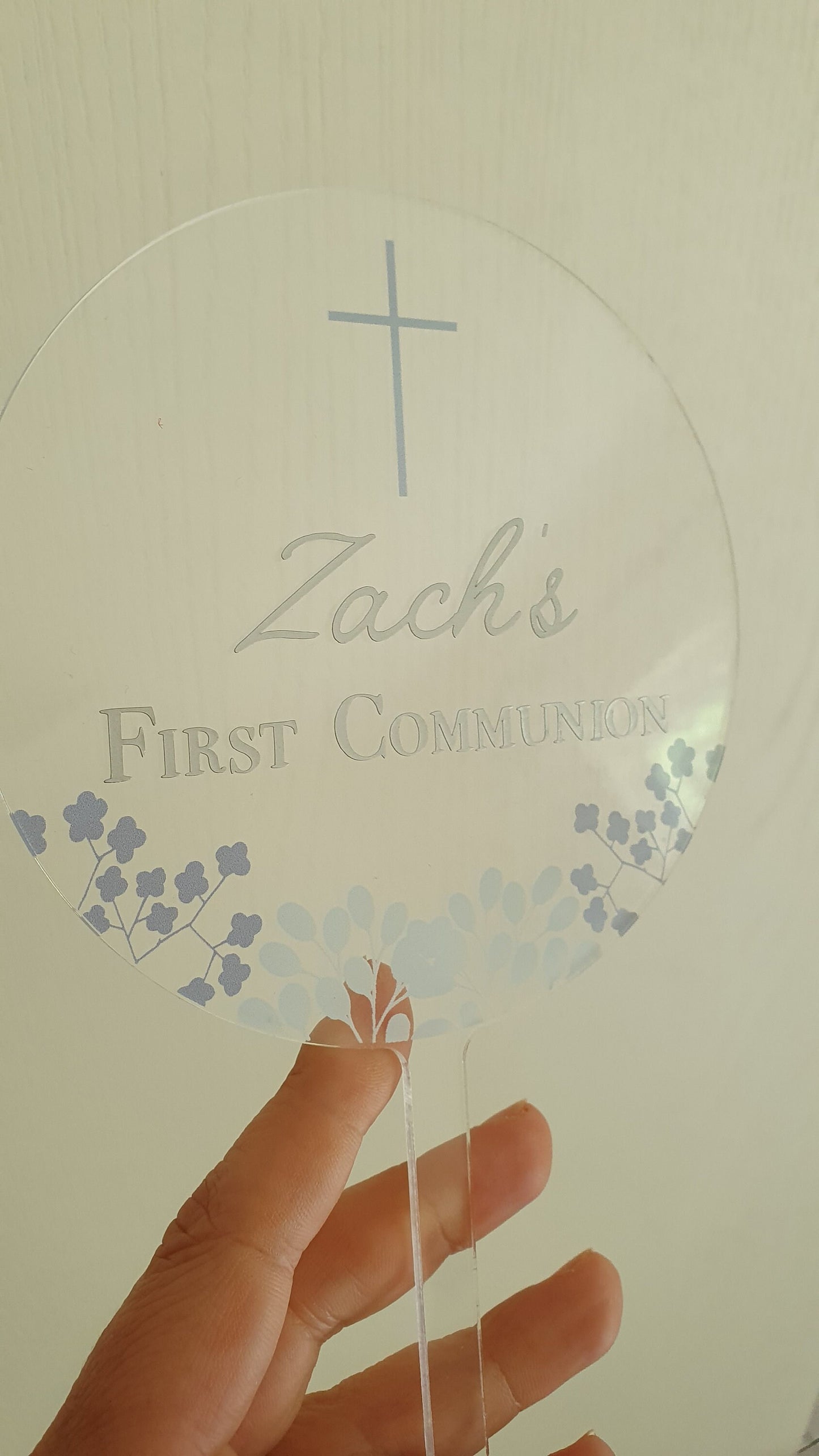 First Holy Communion Cake Topper, Christening Gift, Confirmation, Acrylic Cake Topper, Round Cake Topper, Cake Decoration, Ireland, Irish