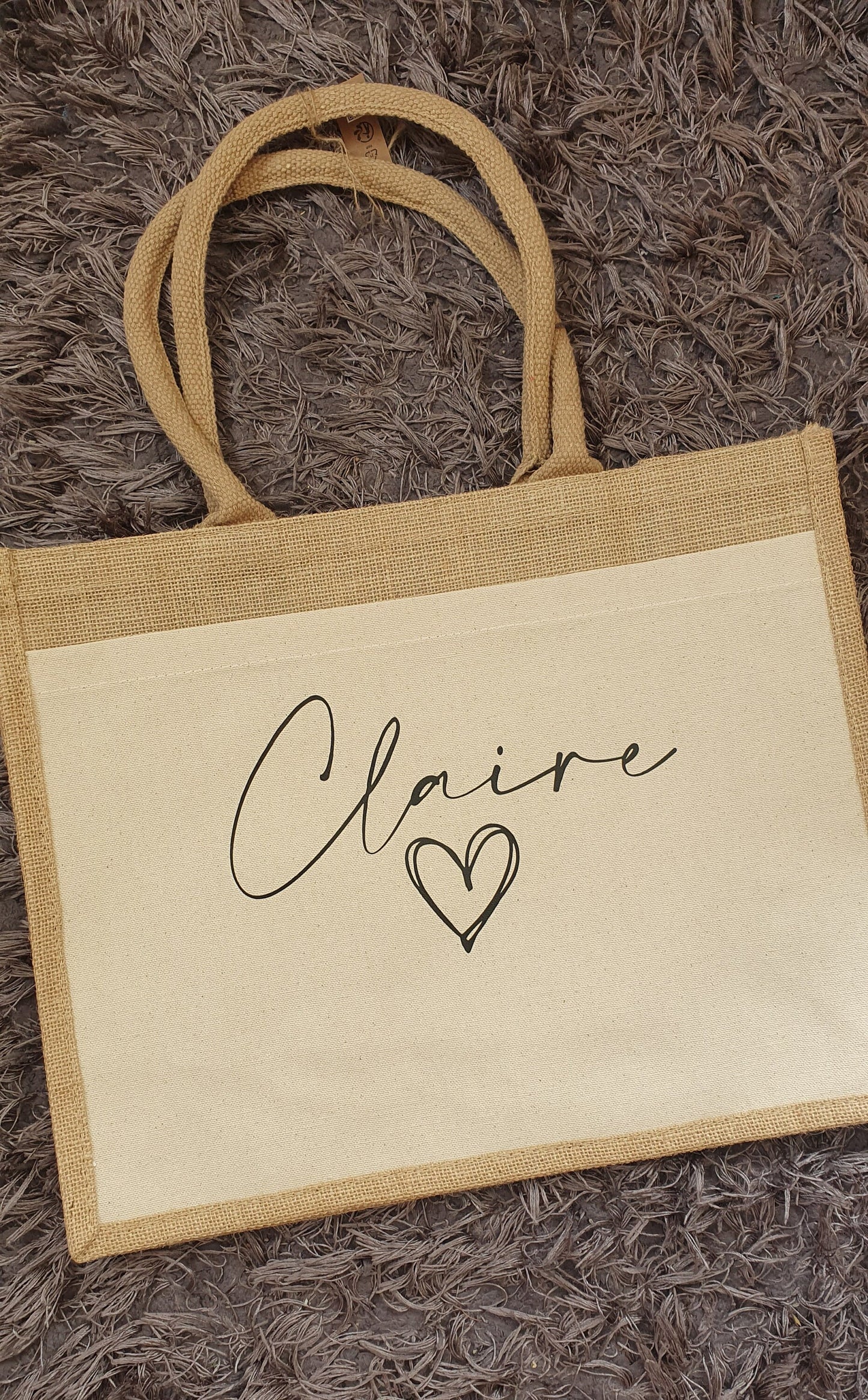 Personalised Tote Bag, Jute Bag With Name, Pocket Bag, Teacher Bag, Beach Bag, Hen Party Bag, Gift for Bridesmaid, Custom, Ireland, Irish
