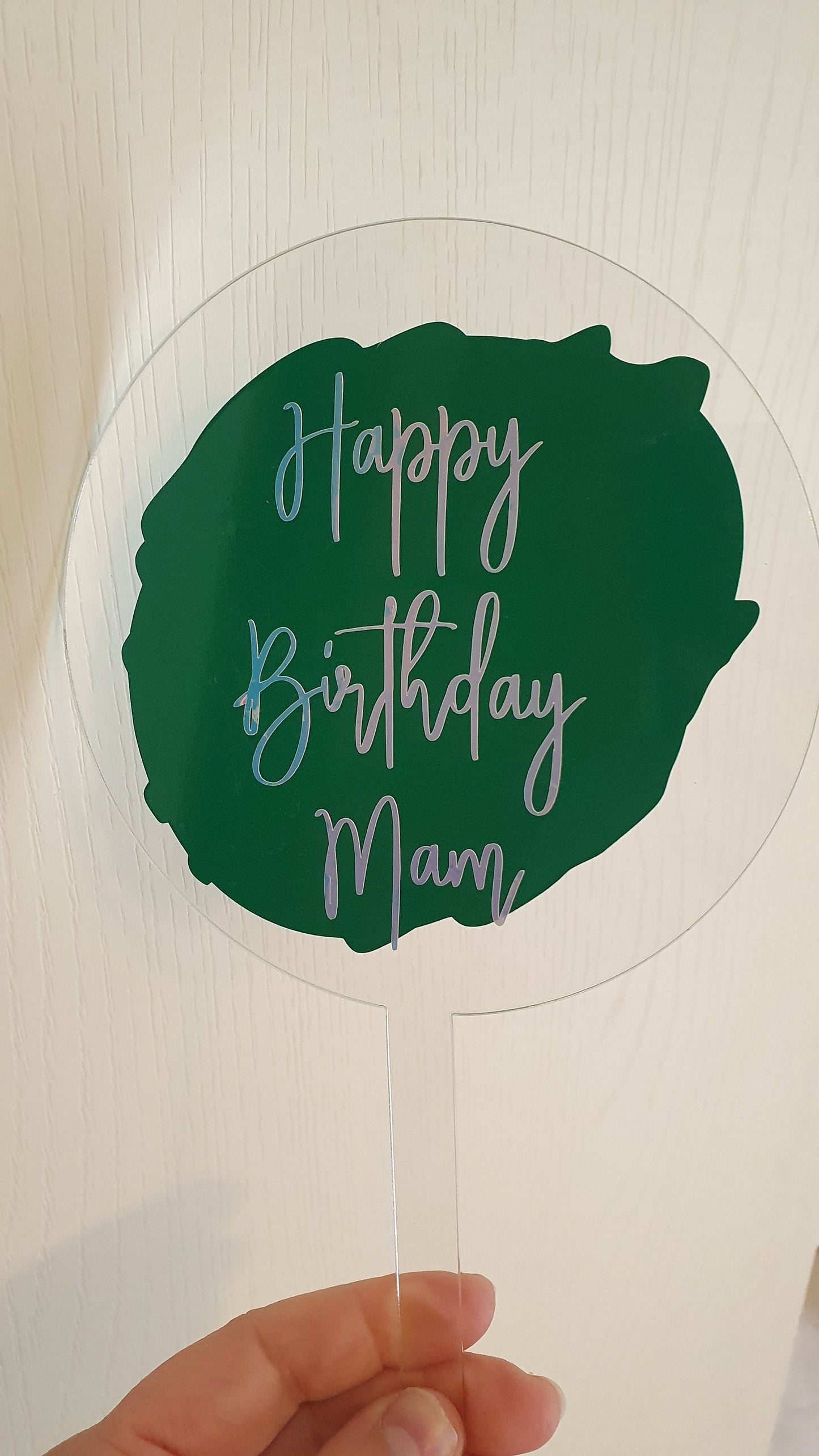 Birthday Cake Topper, Acrylic Cake Topper, Plastic Round Cake Topper, Baby Shower Prop, Cake Topper With Age, Ireland, Irish