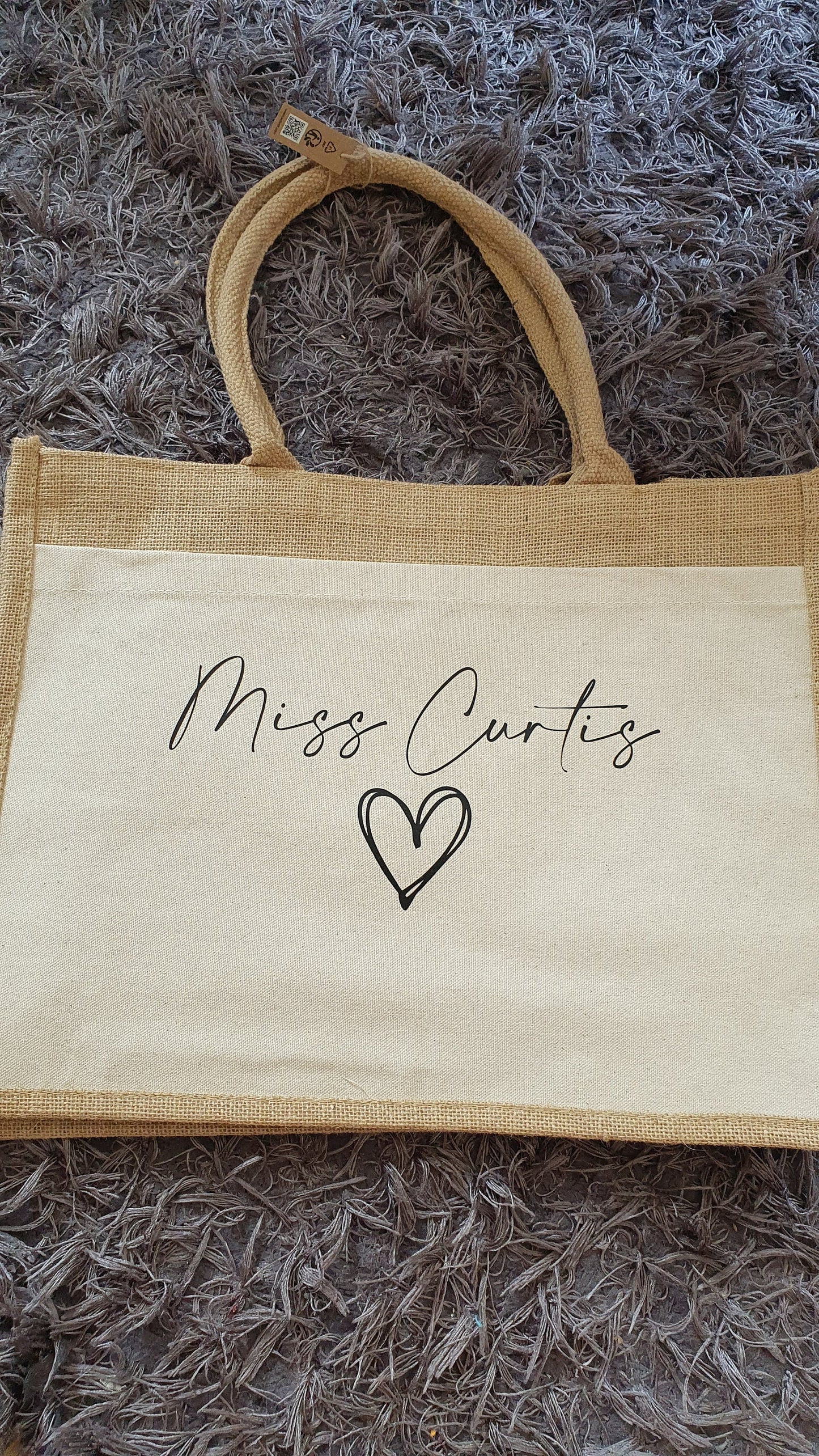 Personalised Tote Bag, Jute Bag With Name, Pocket Bag, Teacher Bag, Beach Bag, Hen Party Bag, Gift for Bridesmaid, Custom, Ireland, Irish