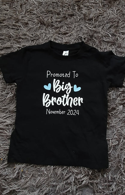 Promoted To Big Brother T-shirt | Personalised Kids Tee | Pregnancy Announcement | Sibling Gift | Any Text  | Ireland | Irish