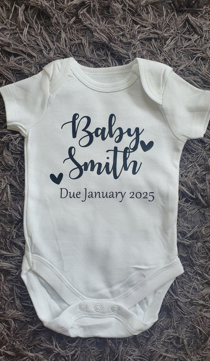 Personalised Pregnancy Announcement - Hearts