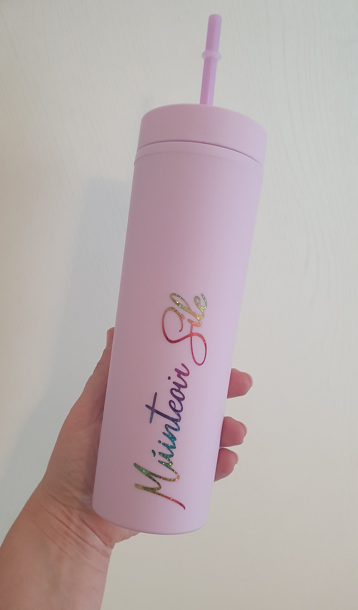 Personalised Skinny Tumbler, Teacher Gift 16oz Straw Cup With Lid, Reusable Cup, Hen Party Prop, Gift for Friend,  Ireland, Irish Language