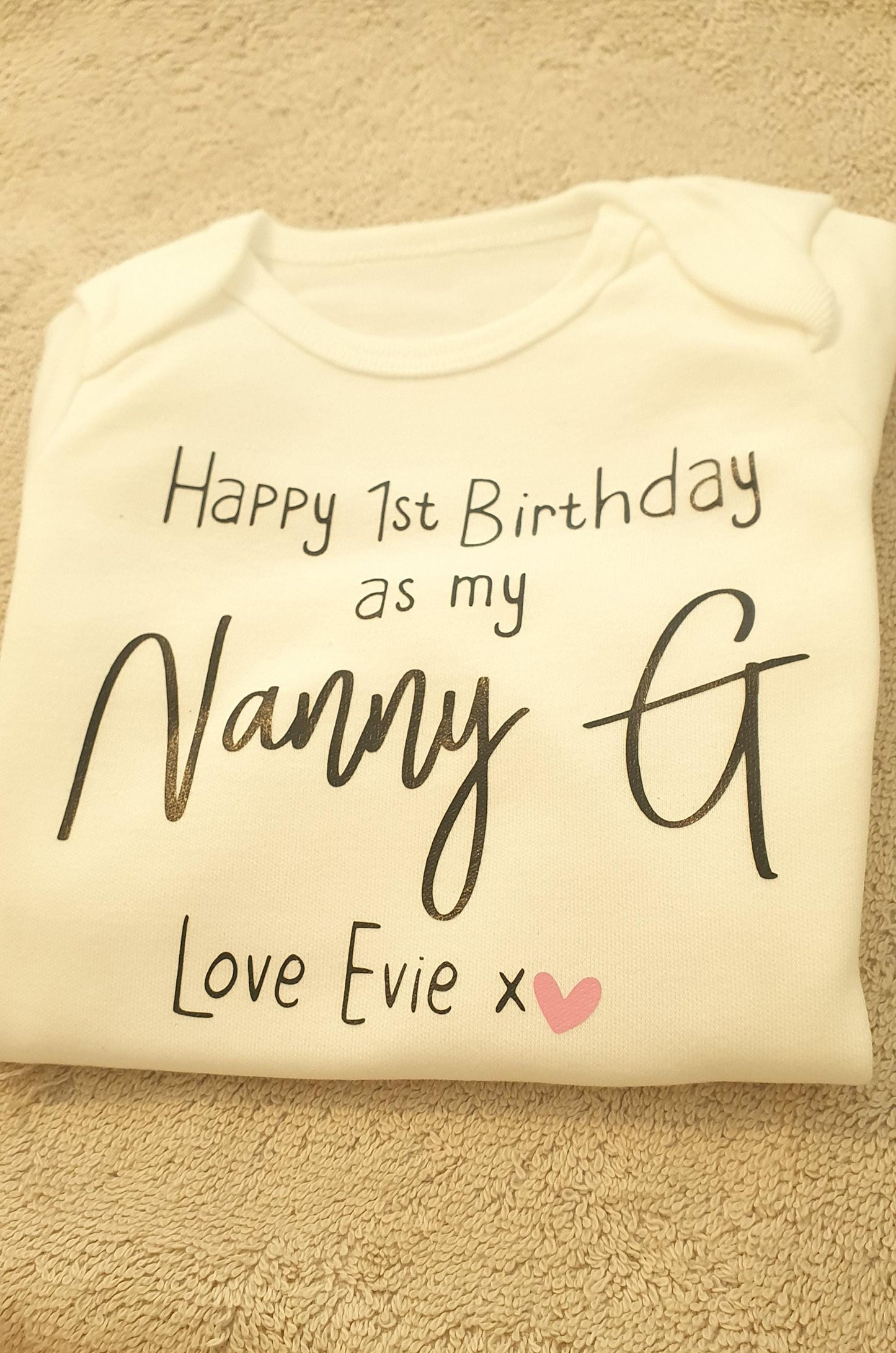 Happy Birthday Grandad Baby Vest | First Birthday As My Grandad Gift | Personalised Bodysuit | Any Text | Baby Boy | Baby Girl | Ireland