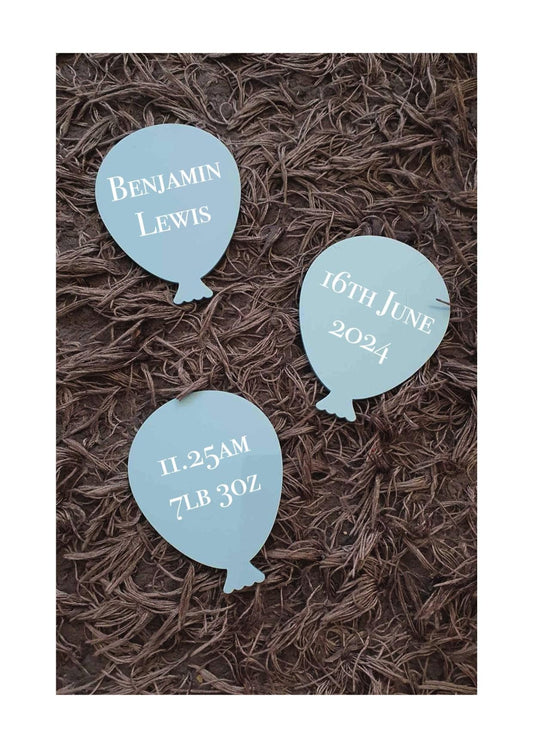 Balloon Birth Announcement, New Baby Plaque, Acrylic Birth Announcement, Personalised Newborn Gift, Baby Shower, Photo Prop, Ireland, Irish
