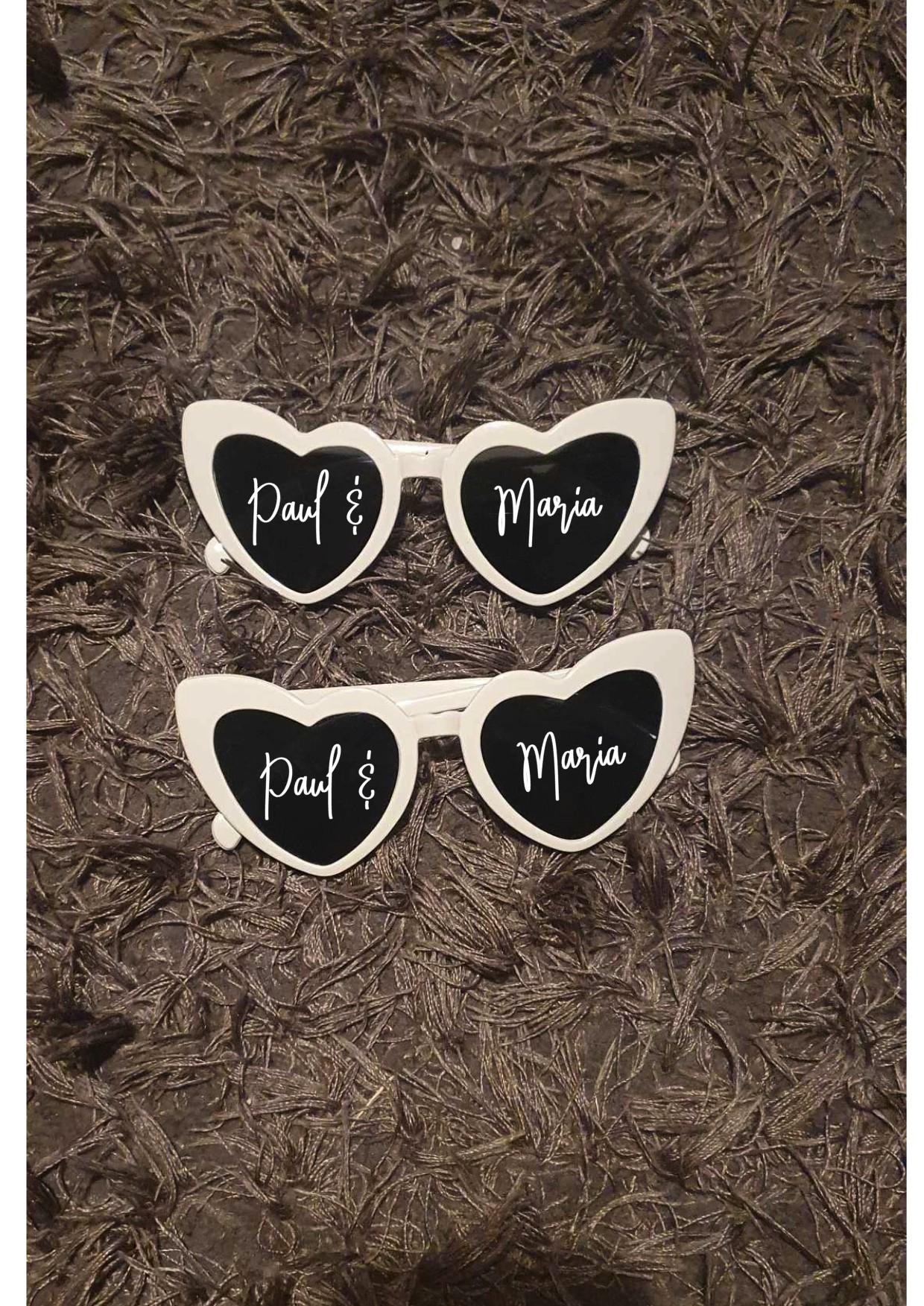 Wedding Sunglasses Personalised, Heart Sunglasses, Mr and Mrs Sun Glasses, Hen Party Prop, Bridesmaids Gift, Wedding Favours, Ireland, Irish