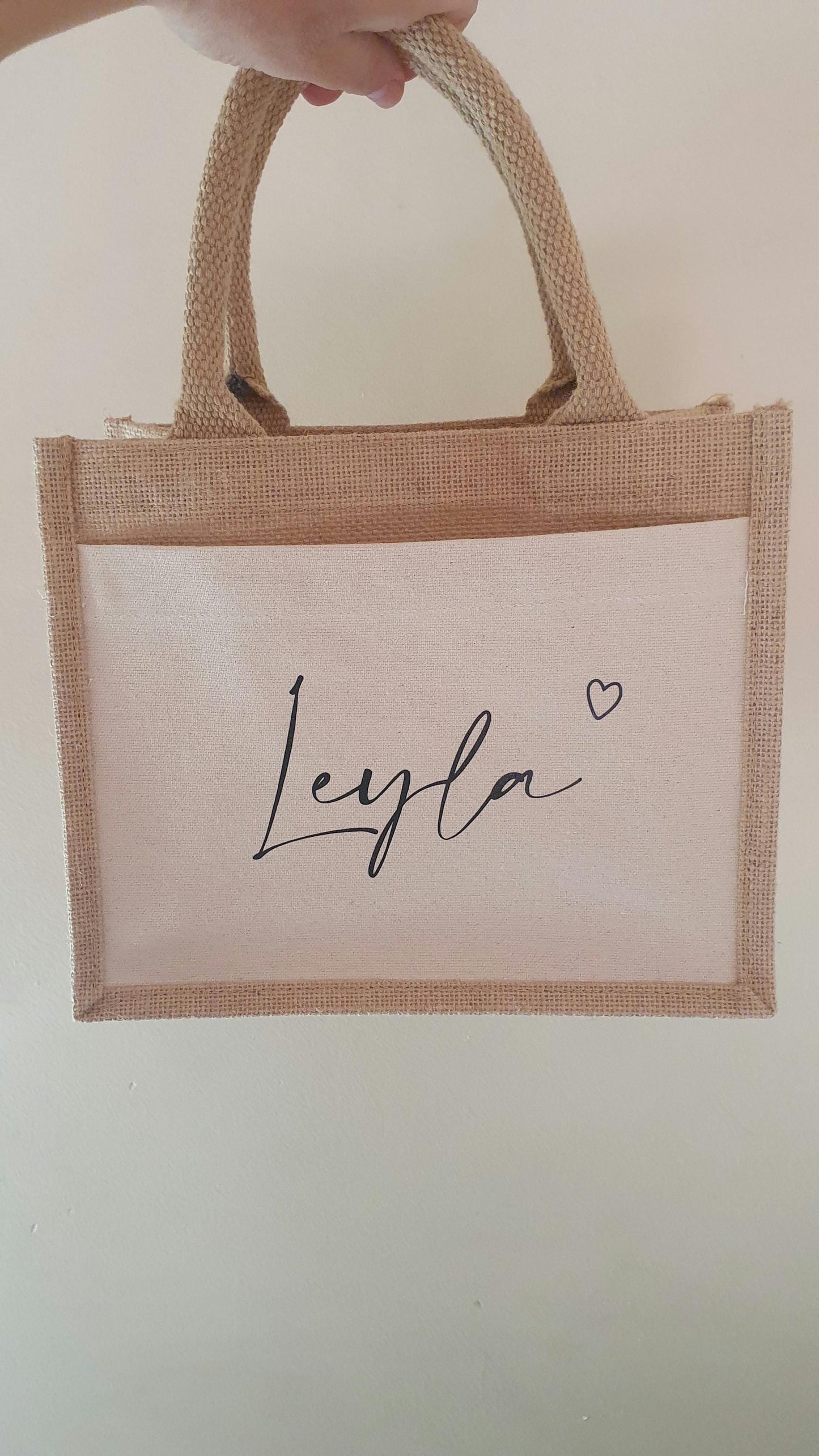 Personalised Mini Jute Bag, Tote Bag With Name, Pocket Bag, Teacher Bag, Beach, Hen Party Bag, Gift for Bridesmaid, Custom, Ireland, Irish