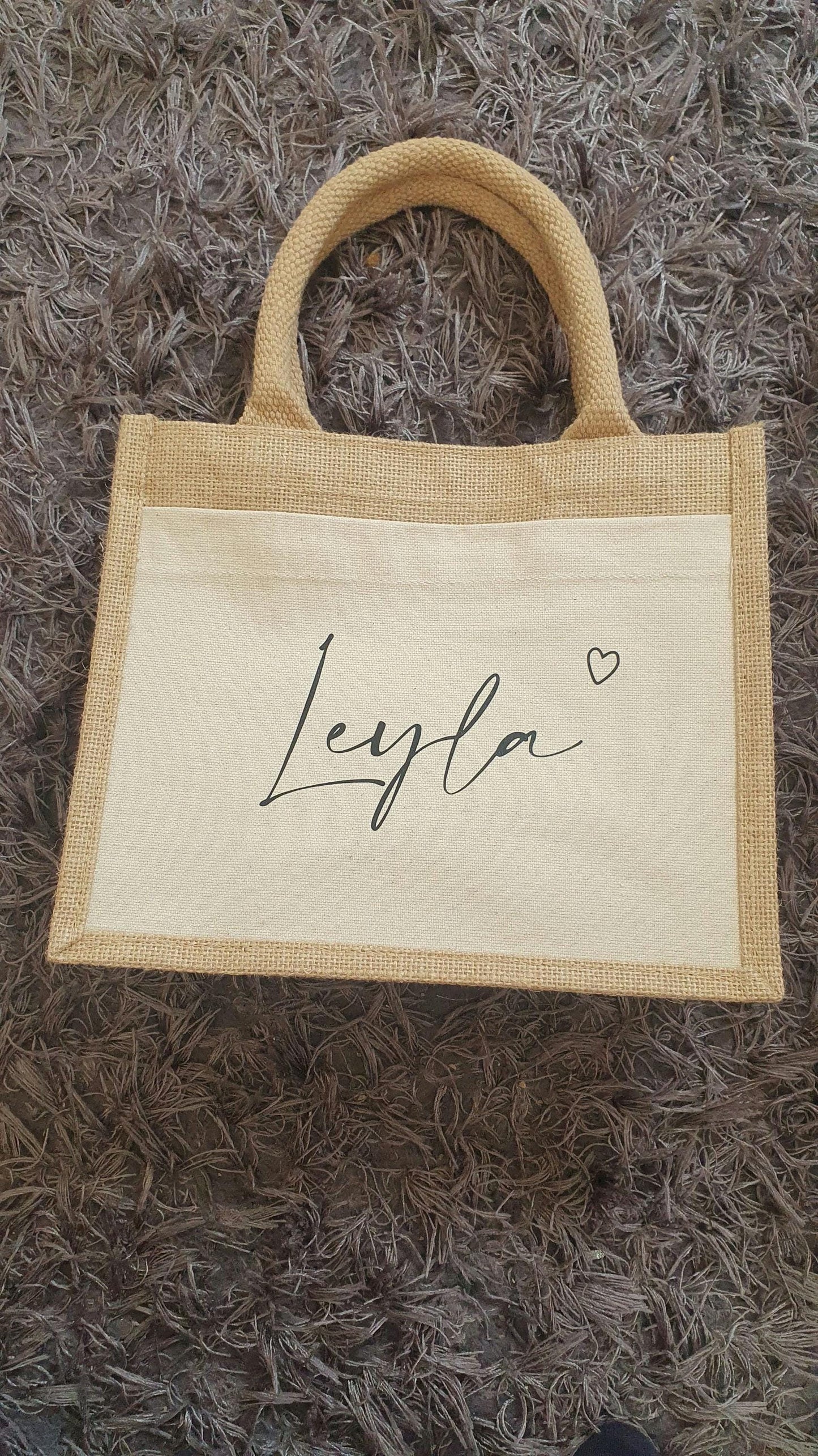 Personalised Mini Jute Bag, Tote Bag With Name, Pocket Bag, Teacher Bag, Beach, Hen Party Bag, Gift for Bridesmaid, Custom, Ireland, Irish