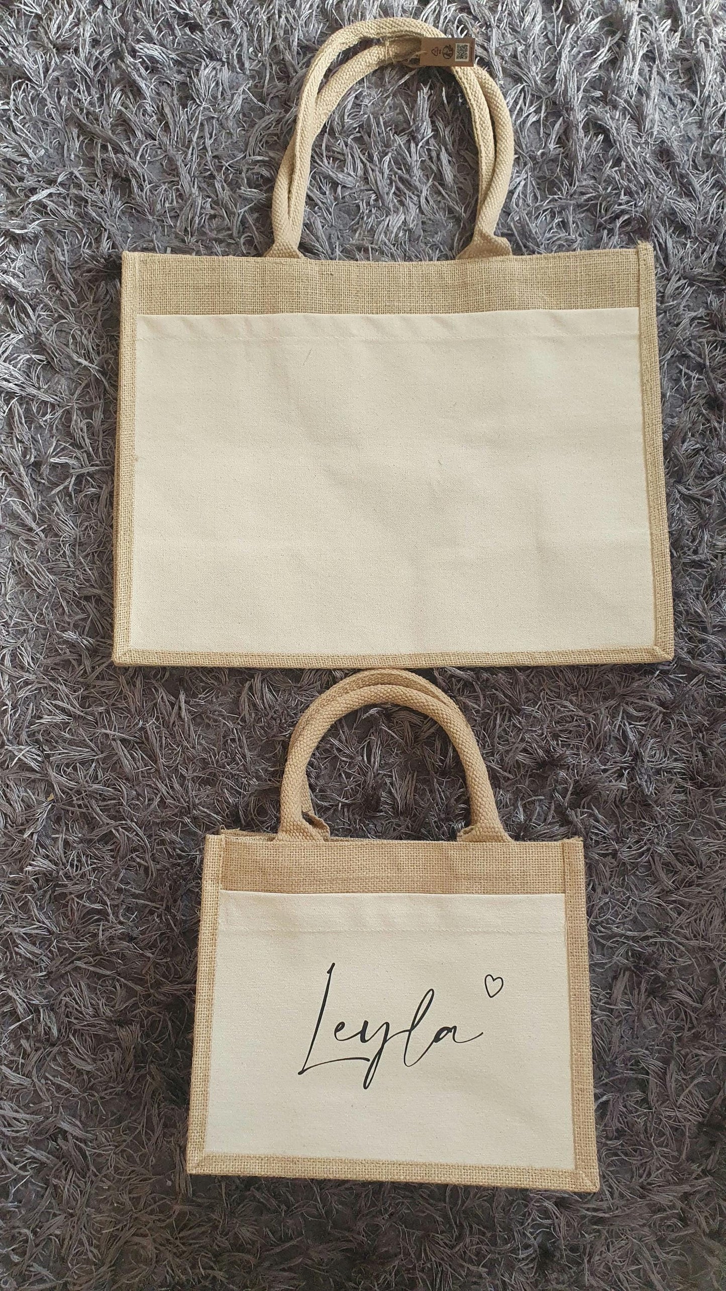 Personalised Mini Jute Bag, Tote Bag With Name, Pocket Bag, Teacher Bag, Beach, Hen Party Bag, Gift for Bridesmaid, Custom, Ireland, Irish