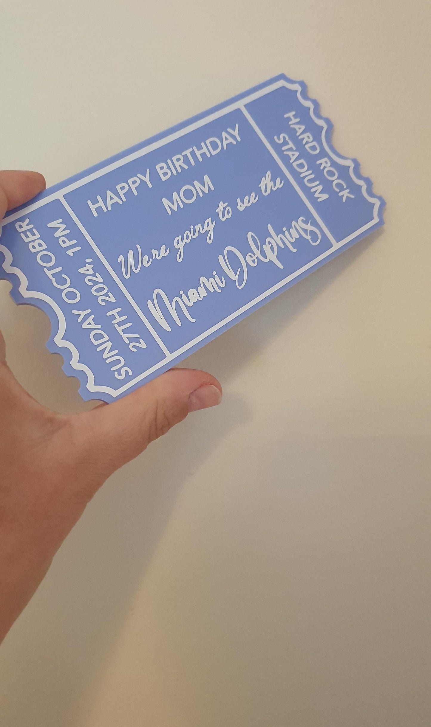 Personalised Acrylic Ticket, Custom Concert Ticket, Holiday, Spa Day Voucher, Christmas Experience Gift, Birthday, Ireland, Irish