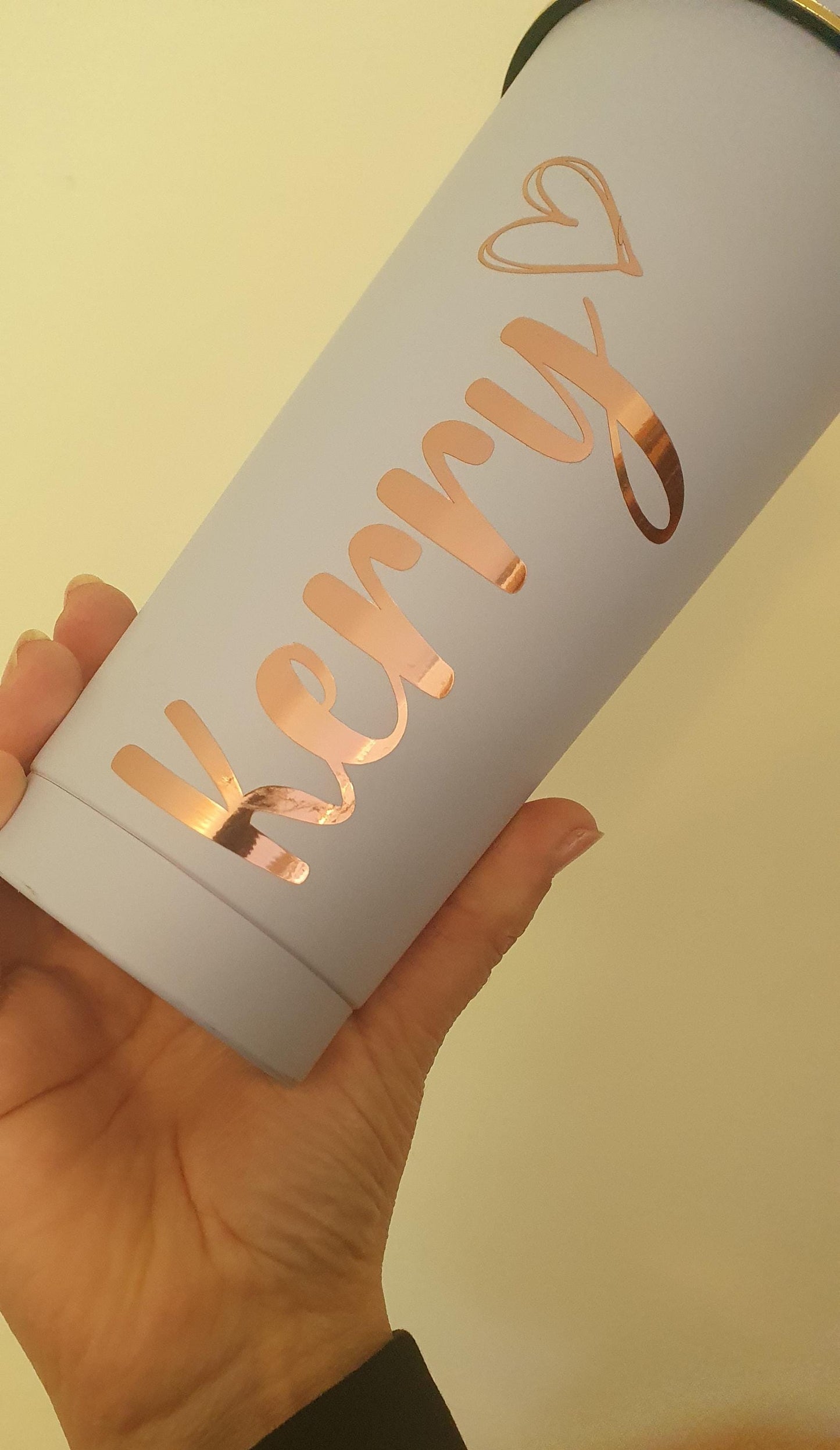 Lilac Gold Tumbler, Personalised Metallic Tumbler, Christmas Stocking Filler, Gift for Daughter, Reusable Cup, Custom Name, Ireland Irish