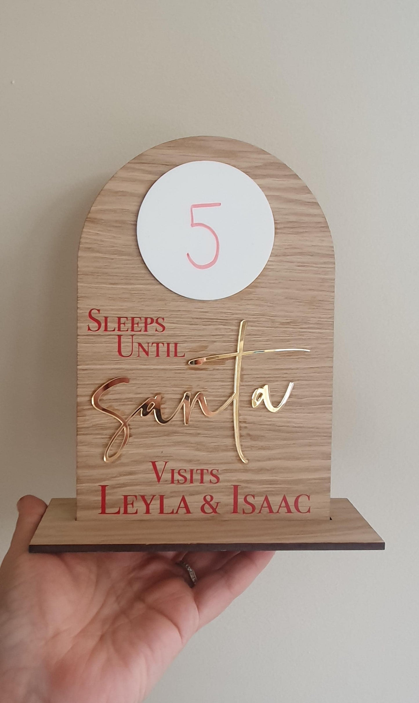 Countdown To Christmas Wooden Sign, Personalised Sleeps Until Christmas Counter, Sleeps Until Santa Sign, Advent Calender, Ireland, Irish