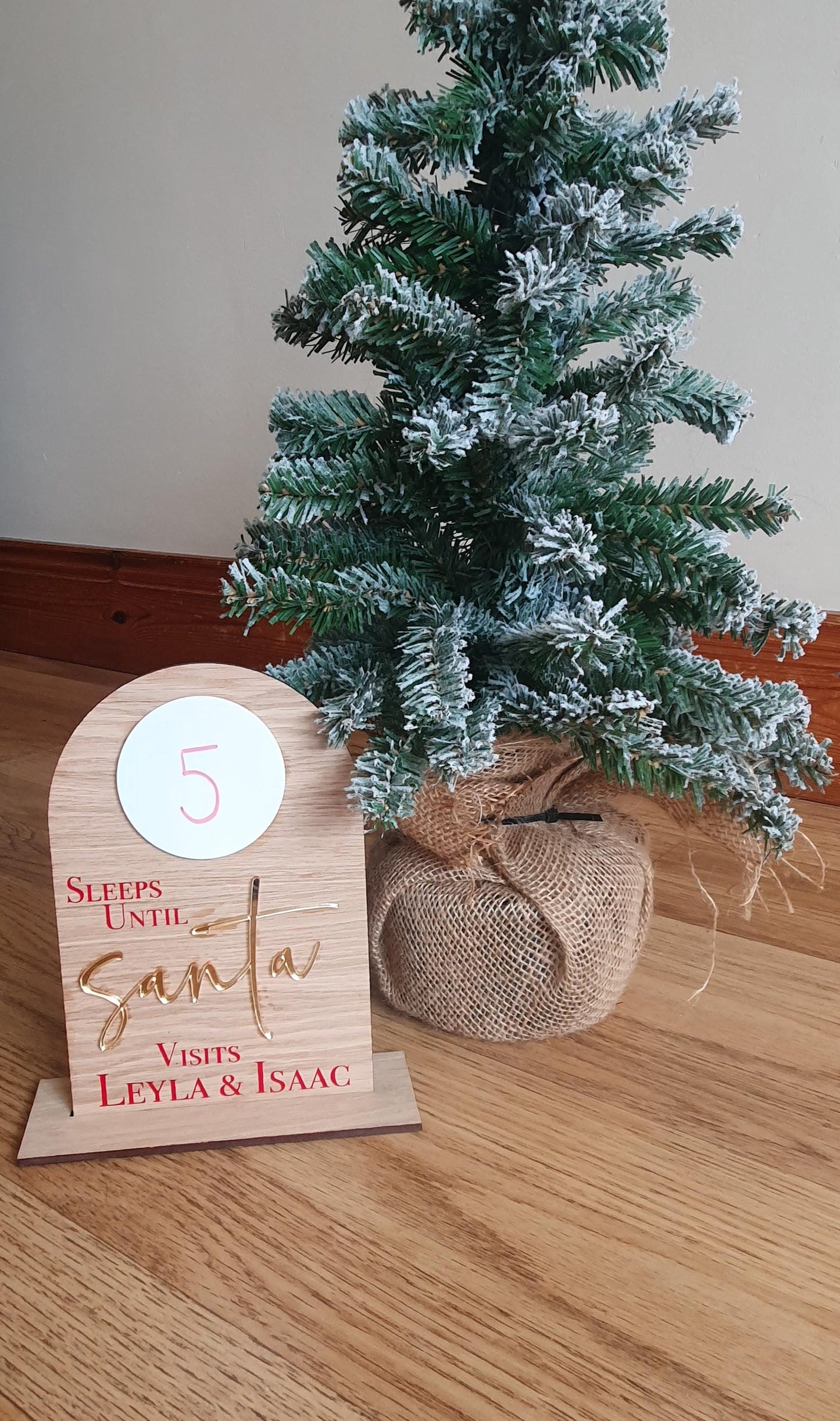 Countdown To Christmas Wooden Sign, Personalised Sleeps Until Christmas Counter, Sleeps Until Santa Sign, Advent Calender, Ireland, Irish