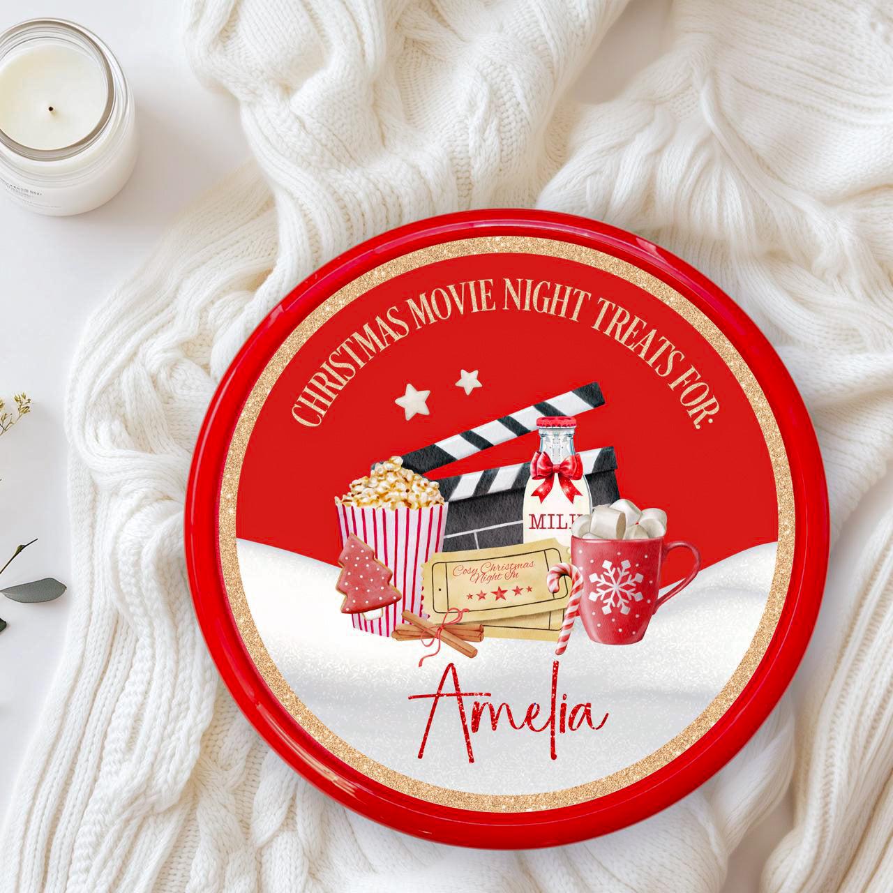 Personalised Chocolate Tub Sticker, Christmas Chocolate Tin Label, Secret Santa Gift, Xmas Gift For Teacher, Stocking Filler, Ireland, Irish