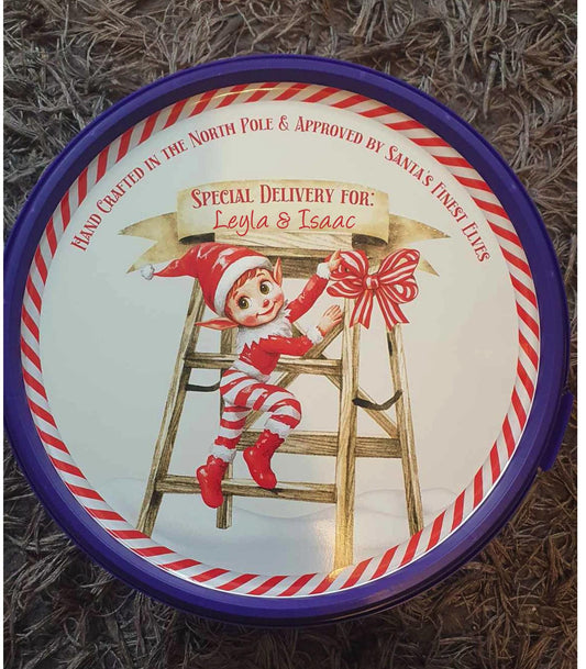 Personalised Chocolate Tub Sticker, Christmas Chocolate Tin Label, Secret Santa Gift, Xmas Gift For Teacher, Stocking Filler, Ireland, Irish