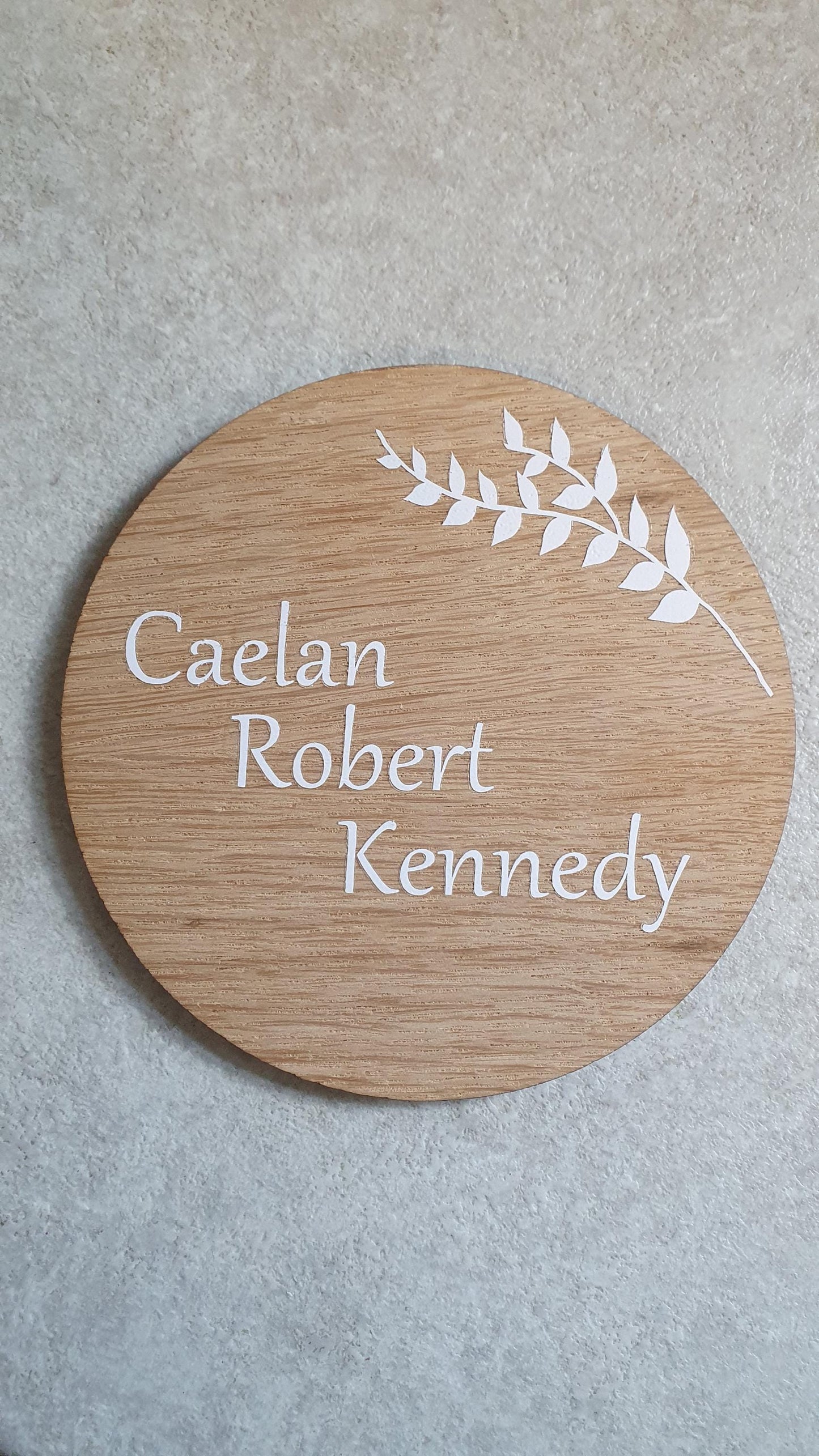 Baby Name Announcement Disc | New Baby Plaque | Birth Announcement | Scan Photo Prop | Mum To Be Gift | Custom Keepsake | Ireland | Irish