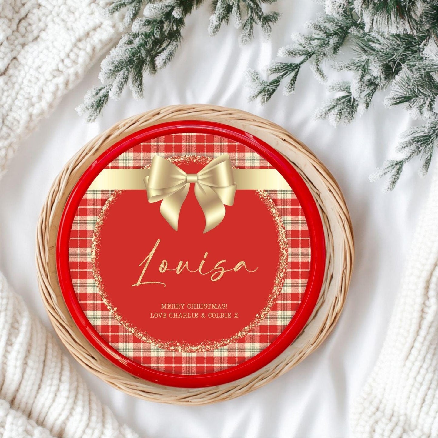 Personalised Chocolate Tub Sticker, Christmas Chocolate Tin Label, Secret Santa Gift, Xmas Gift For Teacher, Stocking Filler, Ireland, Irish