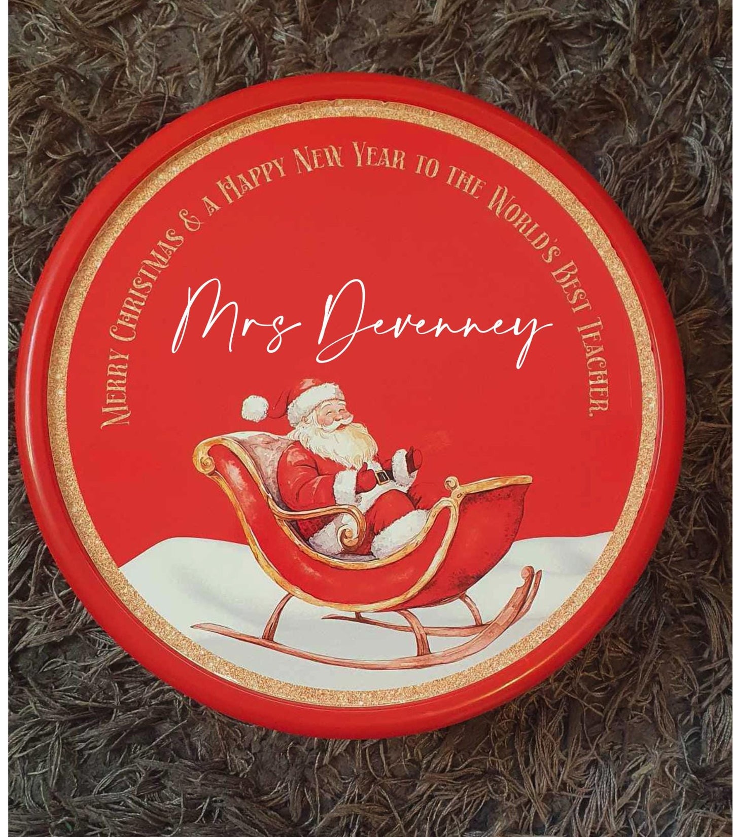Personalised Chocolate Tub Sticker, Christmas Chocolate Tin Label, Secret Santa Gift, Xmas Gift For Teacher, Stocking Filler, Ireland, Irish