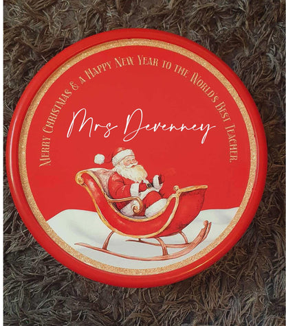Personalised Chocolate Tub Sticker, Christmas Chocolate Tin Label, Secret Santa Gift, Xmas Gift For Teacher, Stocking Filler, Ireland, Irish