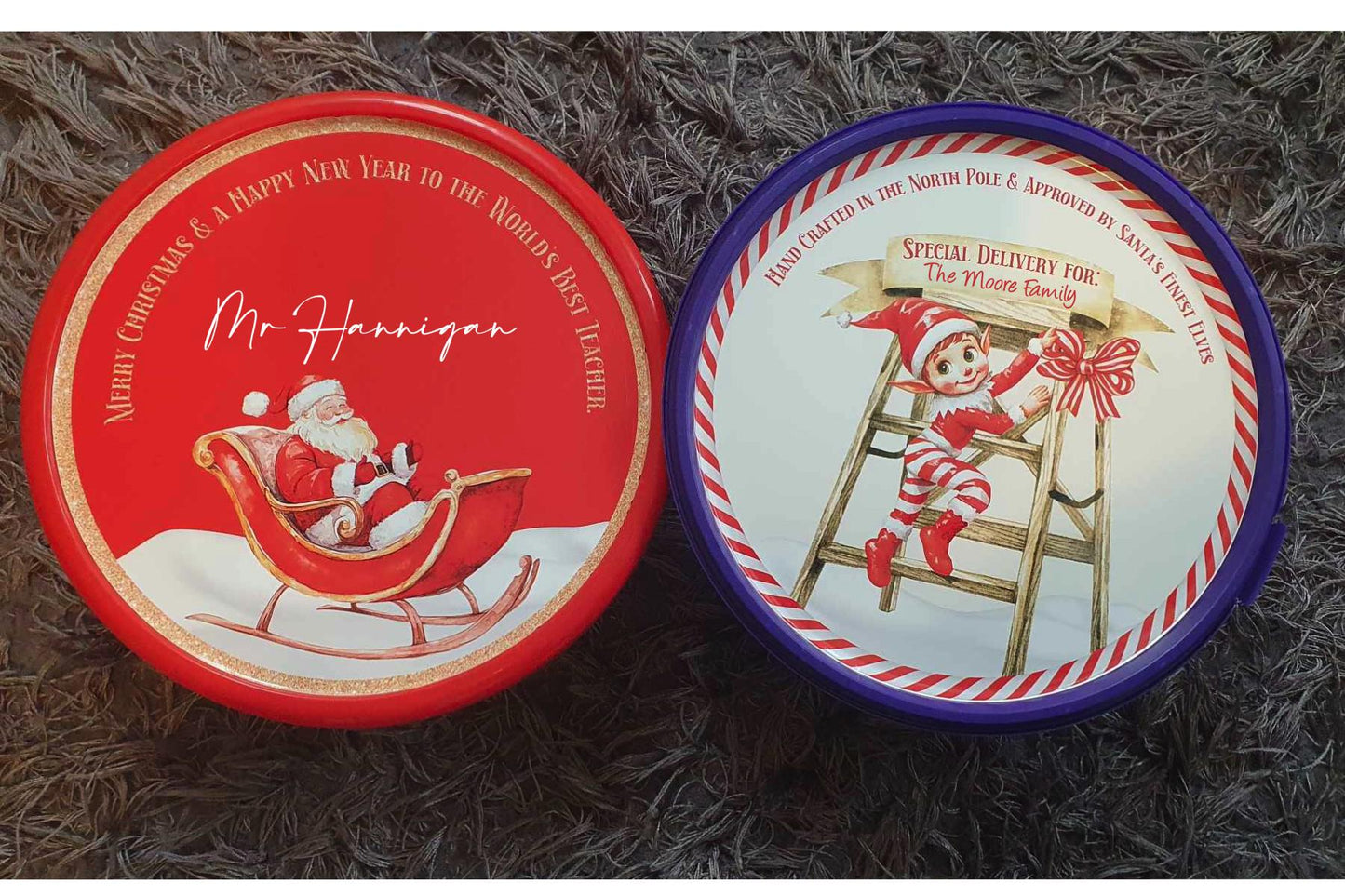 Personalised Chocolate Tub Sticker, Christmas Chocolate Tin Label, Secret Santa Gift, Xmas Gift For Teacher, Stocking Filler, Ireland, Irish