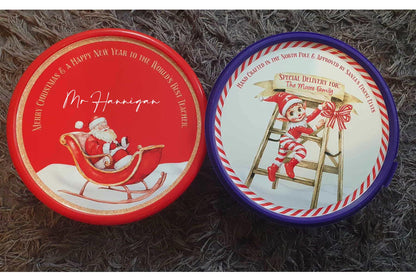 Personalised Chocolate Tub Sticker, Christmas Chocolate Tin Label, Secret Santa Gift, Xmas Gift For Teacher, Stocking Filler, Ireland, Irish
