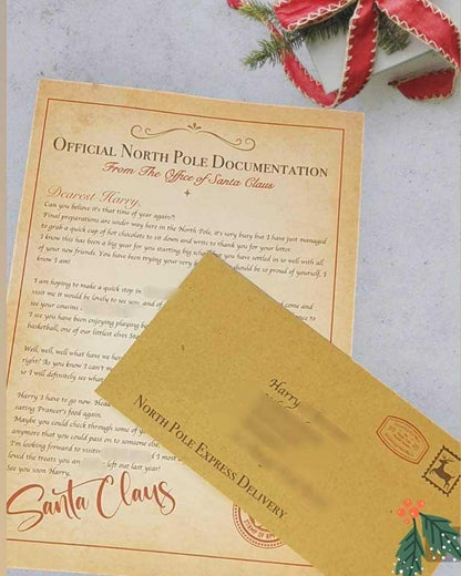 Personalised Letter From Santa, Santa Letter Ireland, Santa Reply Letter, Father Christmas Letter, Mailed To House, Ireland, Irish