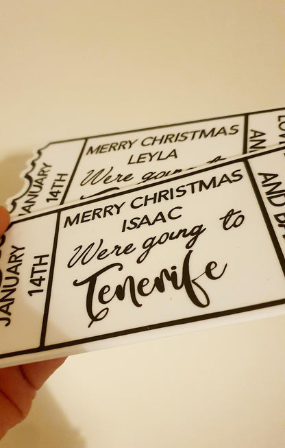 Personalised Acrylic Ticket, Custom Concert Ticket, Holiday, Spa Day Voucher, Christmas Experience Gift, Birthday, Ireland, Irish