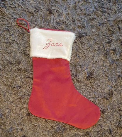 Personalised Christmas Stocking, Red Velvet Stocking, Christmas Stocking With Name, Custom, Matching Family Tradition, Ireland, Irish