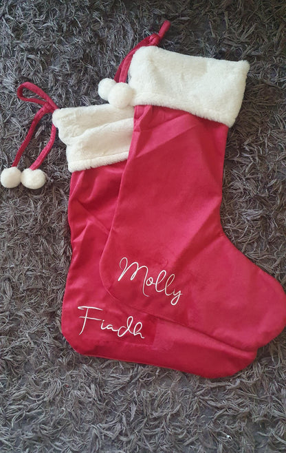 Luxury Velvet Christmas Stocking, Personalised Stocking, Christmas Stocking With Name, Custom, Matching Family Tradition, Ireland, Irish