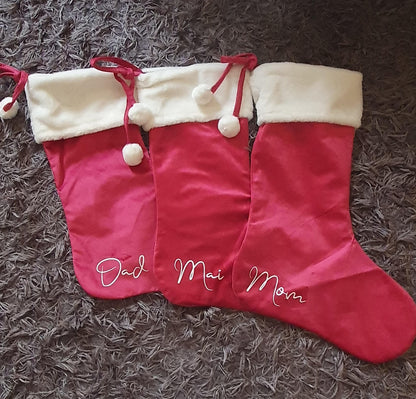 Luxury Velvet Christmas Stocking, Personalised Stocking, Christmas Stocking With Name, Custom, Matching Family Tradition, Ireland, Irish