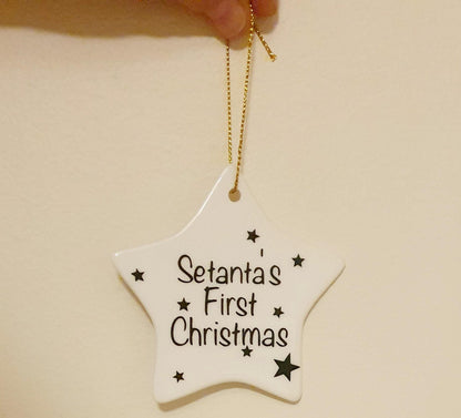 My First Christmas Bauble, Babies First Christmas, Personalised Christmas Tree Ornament, Keepsake Gift, Flat Bauble, Ireland, Irish