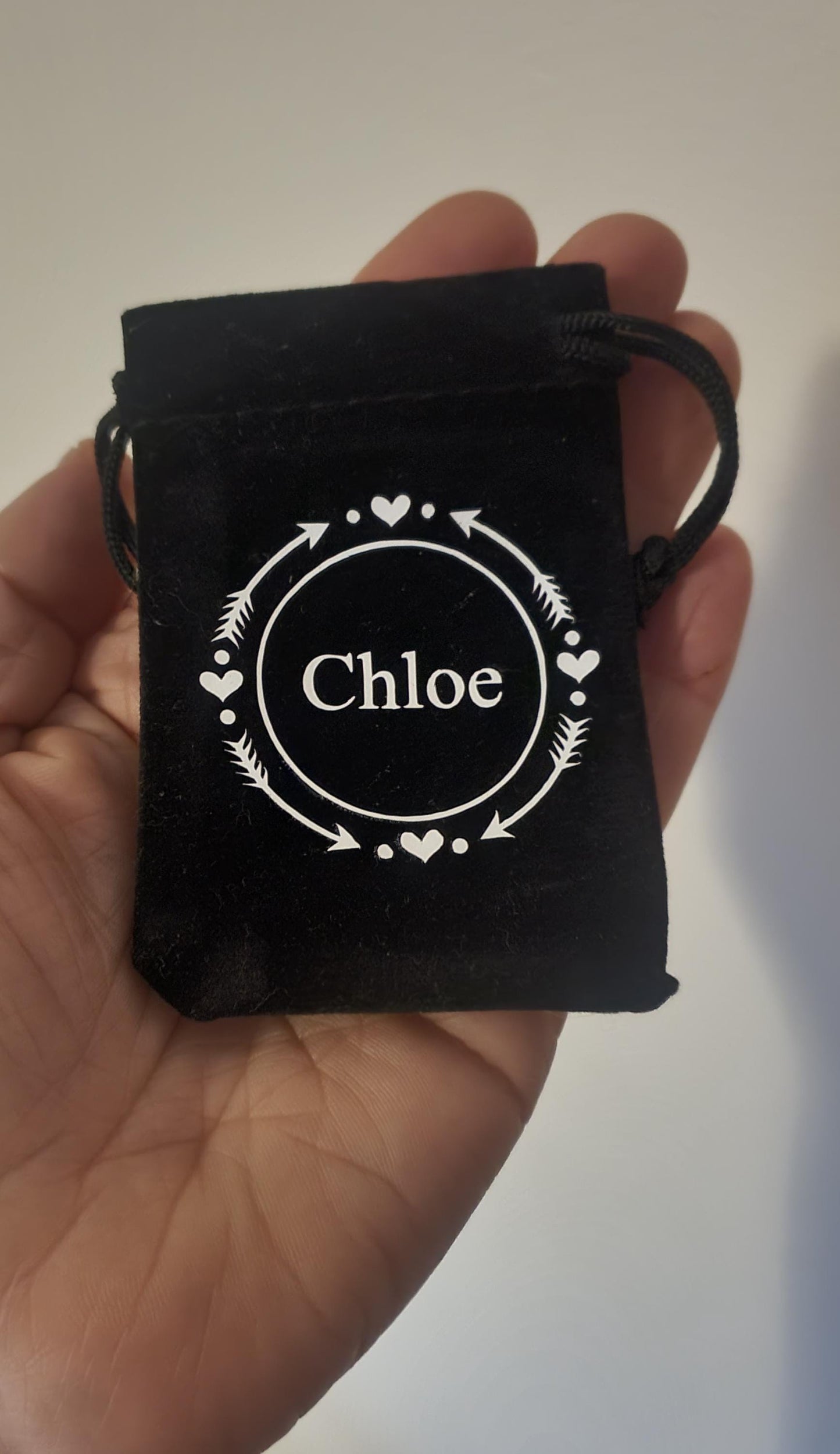 Personalised Jewellery Pouch, Black Velvet Pouch, Custom Necklace Case, Earring, Drawstring Bag, Jewelry Storage, Coin Purse, Ireland, Irish