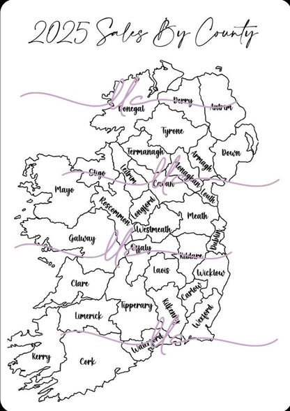 Printable Ireland Sales Tracker, Small Business Tracker Download, Irish Business Tools, Colour In Map Of Ireland, Digital Download