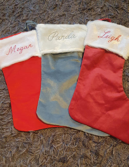 Personalised Christmas Stocking, Red Velvet Stocking, Christmas Stocking With Name, Custom, Matching Family Tradition, Ireland, Irish
