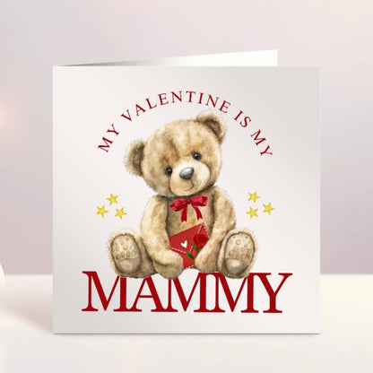 Personalised Valentines Day Card, Mummy Is My Valentine, Mammy, Mommy, Baby's First Valentines Day, Valentines Bear, Ireland, Irish