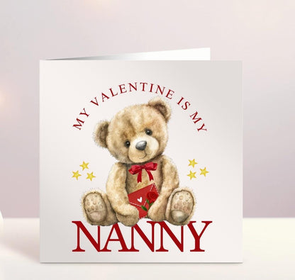 Personalised Valentines Day Card, Mammy Is My Valentine, Mummy, Mommy, Baby's First Valentines Day, Valentines Bear, Ireland, Irish